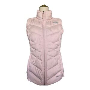 The North Face 550 Down Puffer Vest Womens Small Pink Goose Down Zip Jacket